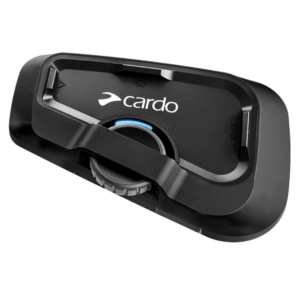Cardo Systems FREECOM 2X Motorcycle Bluetooth Headset - 2-Way Communication System, Black (Single Pack) - Perfect for Rider-to-Passenger & Group Riding