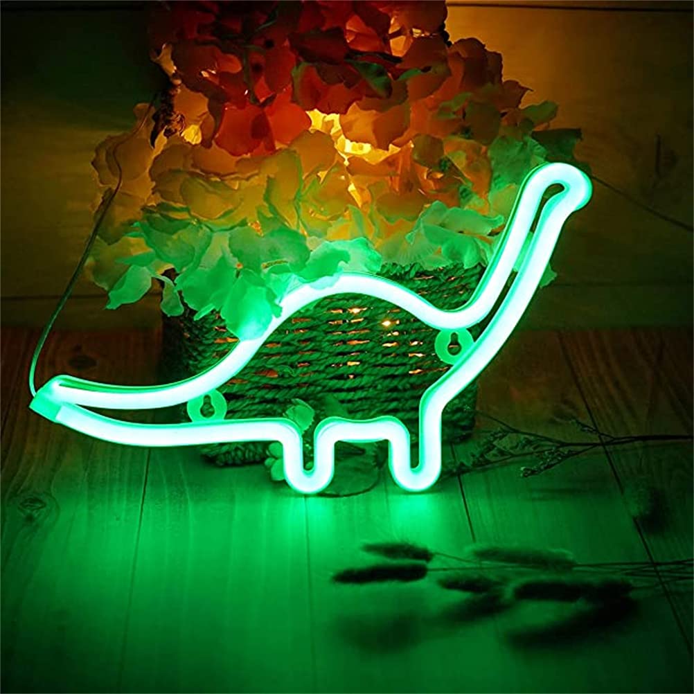 Nordstylee Neon Dinosaur Light Signs - LED Dinosaur Night Lights for Kids Room, Wall Decor, Birthday Party & Christmas Gift | Dinosaur-Themed Bedroom Lighting, Nursery Decor & Fun Party Decoration