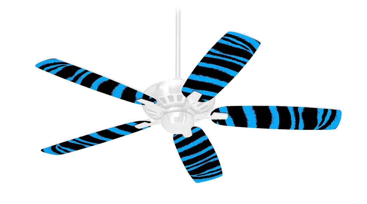 Zebra Blue Ceiling Fan Cover Kit - Fits Most 42 Inch Ceiling Fans (Fan & Blades Not Included) | Easy DIY Installation for Living Room, Bedroom, or Patio Upgrade