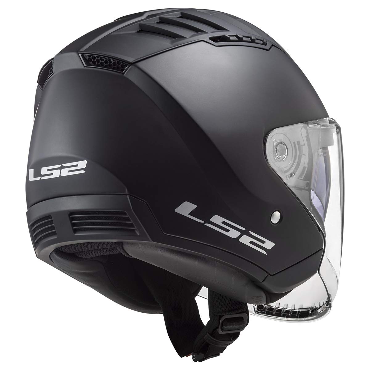 LS2 Copter Open Face Motorcycle Helmet - Matte Black, Medium Size - DOT Certified for Safety - Perfect for Cruising, Commuting & Urban Riding