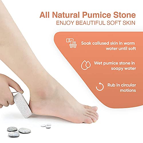 Primetan Oval Shaped Pumice Stone Foot Scrubber - Natural Callus Remover for Dry Cracked Feet, Heels & Hands - Exfoliate Dead Skin - Perfect for Pedicure, Home Spa & At-Home Foot Care