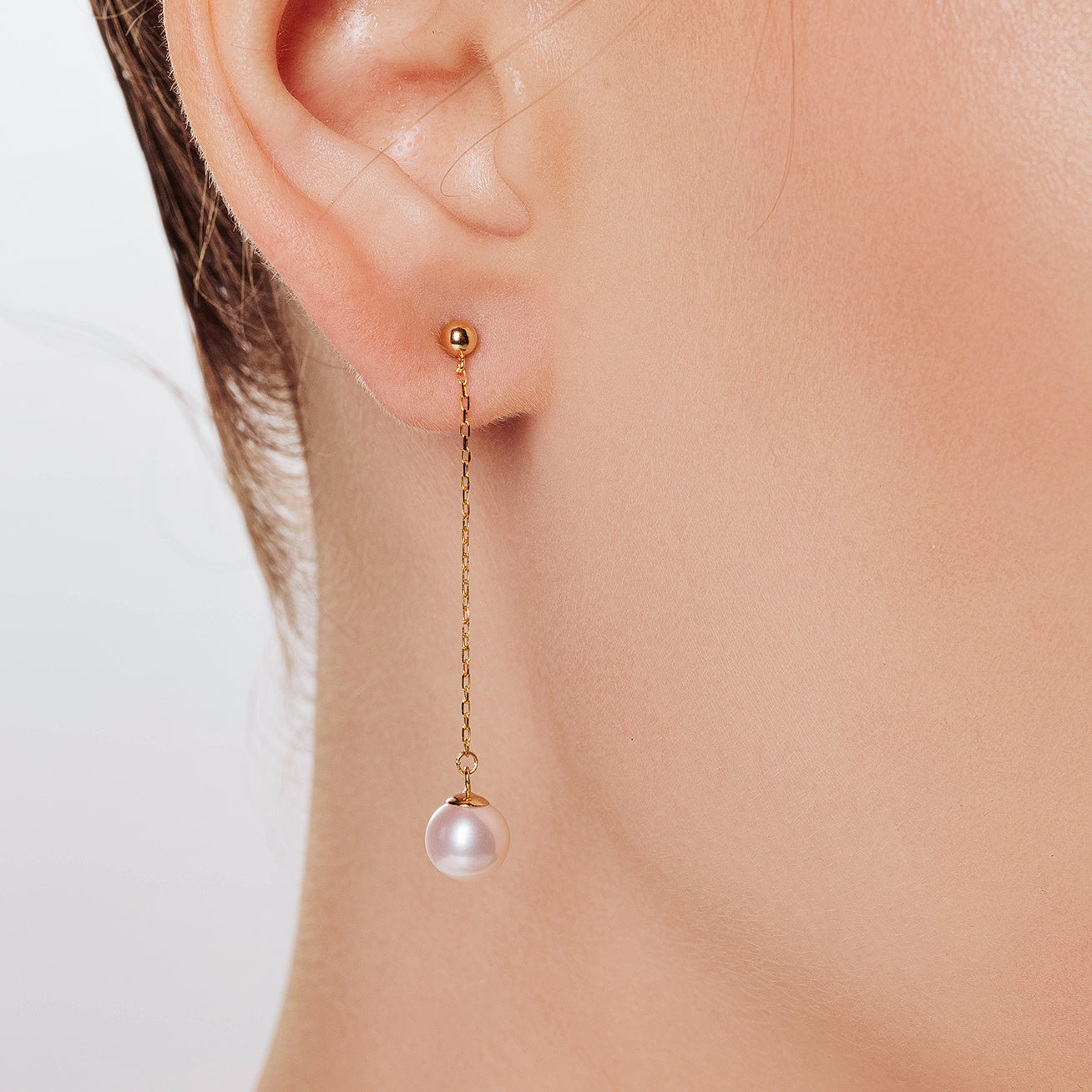 18K Gold Freshwater Pearl Earrings for Women - Elegant Stud Earrings with AAA Quality Pearls | Perfect for Weddings, Parties & Everyday Wear (KE00179)