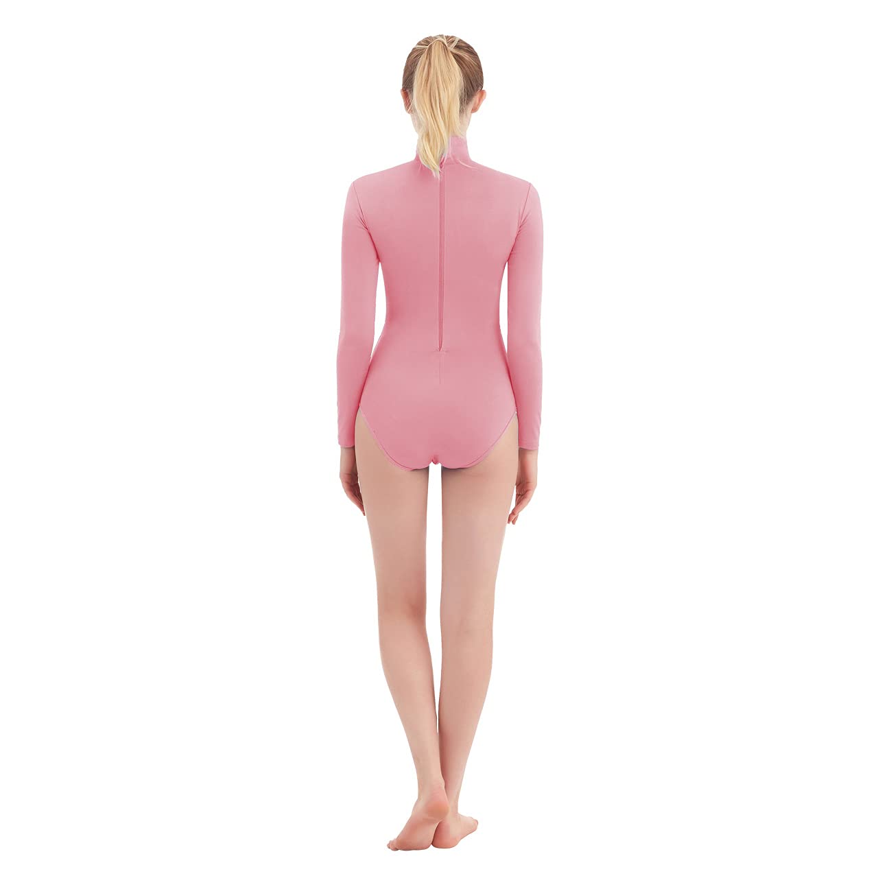 SUPRNOWA Women's Long Sleeve Turtleneck Leotard - Stretchy Spandex Dance Bodysuit for Ballet, Yoga & Workout - Perfect for Dance Class, Gym & Fitness Training