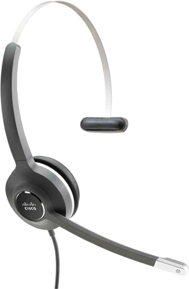 CISCO HS-W-531 Wired Single On-Ear Headset with USB-C Adapter - Noise Cancelling Office Headphones for Call Centers & Remote Work (Charcoal) | 2-Year Warranty | Ideal for Business Calls & Online Meetings