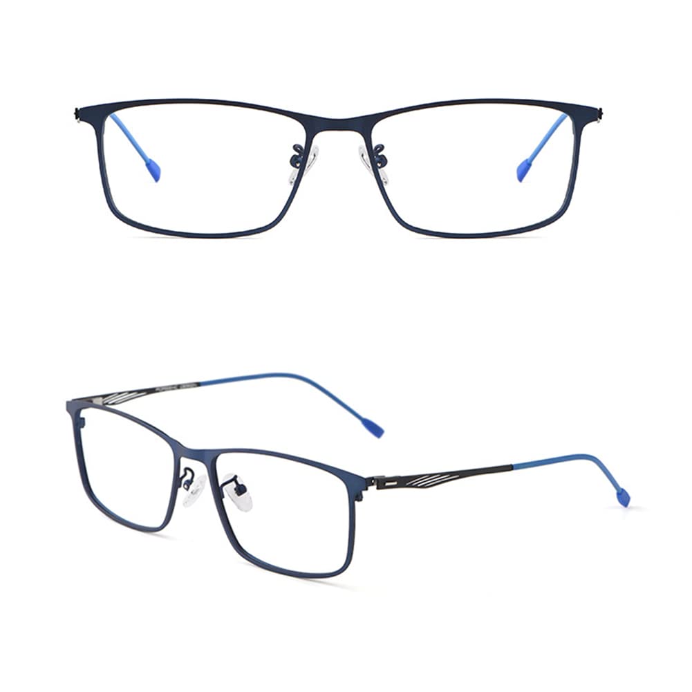 Premium Progressive Multifocal Blue Light Blocking Reading Glasses for Men - Titanium Business Frame with HD Aspheric Lenses (+1.0 to +3.0 Diopter) - Ideal for Office Work, Computer Use & Reading