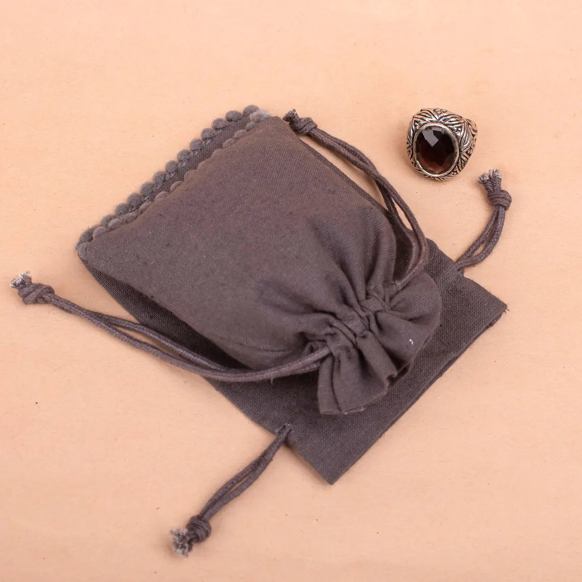 100 Personalized Brown Leather Designer Pouch with Pom Poms - Modern Elegant Clutch for Women - Perfect for Parties, Weddings & Everyday Use