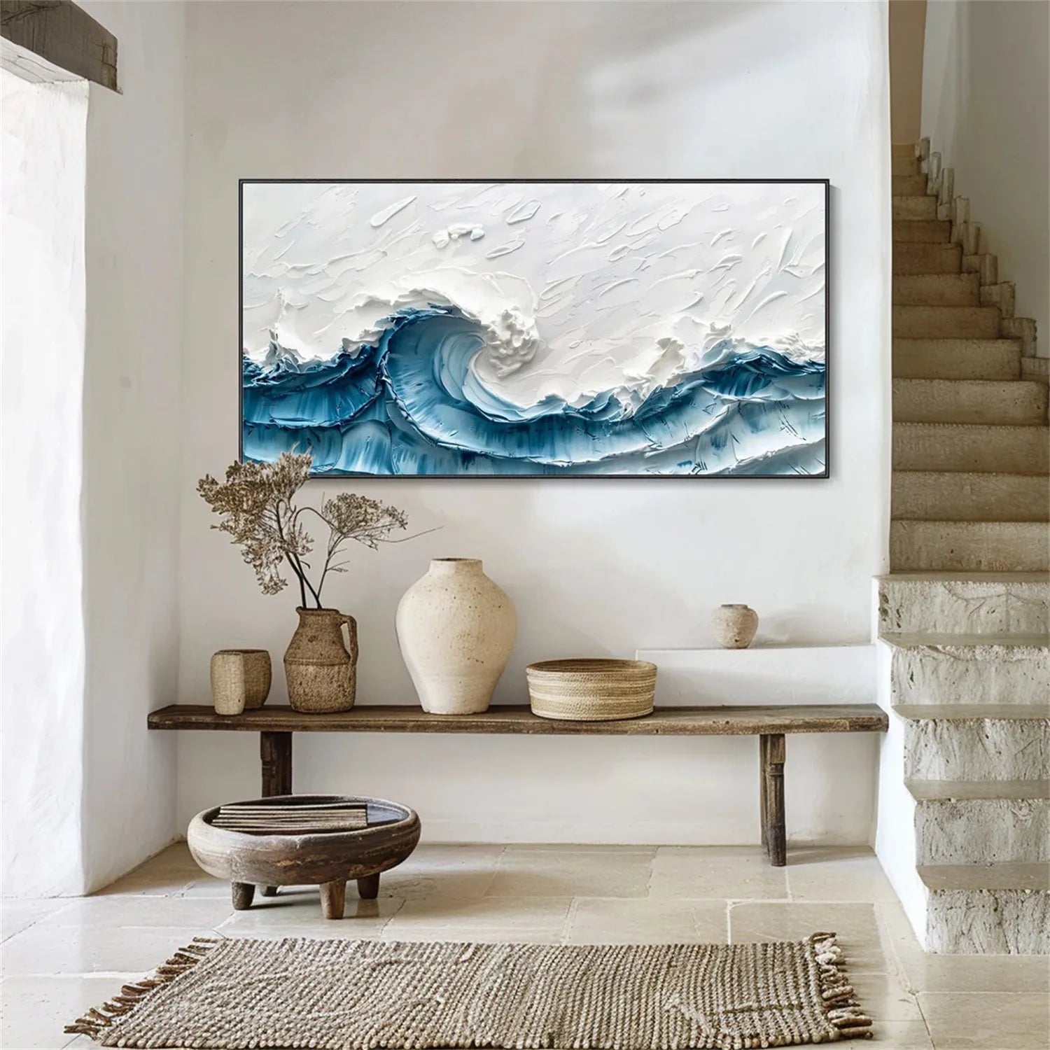 Ocean and Sky Painting #OS 141 - Handmade Canvas Wall Art for Home Decor, Office & Living Room