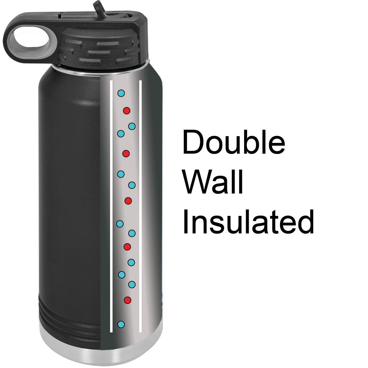 32oz Engraved Stainless Steel Insulated Water Bottles for Couples - Double Wall Vacuum Insulation, Flip Top Lid with Straw - Perfect for Gym, Hiking, Travel & Everyday Hydration