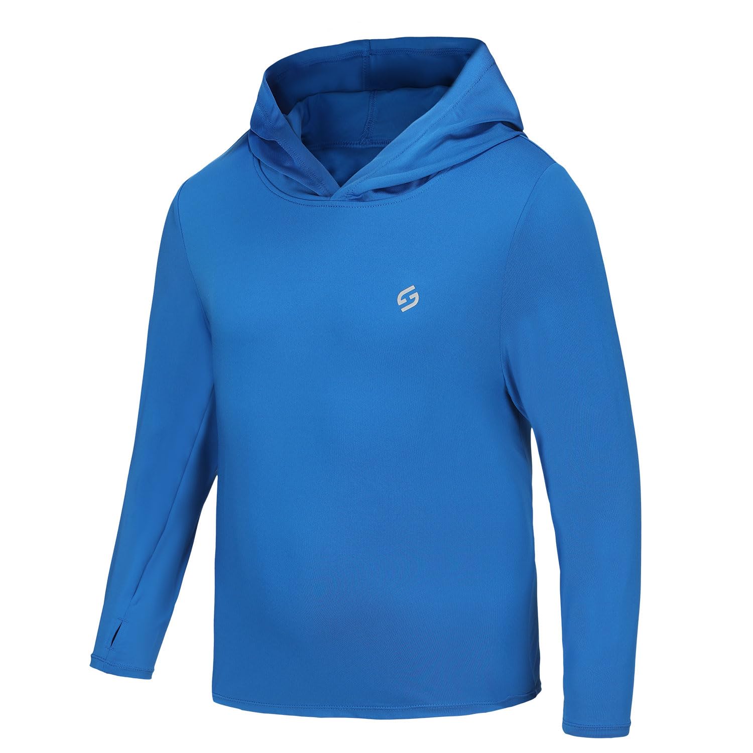 HODOSPORTS Boys UPF 50+ Long Sleeve Rash Guard Swim Shirt - Sun Protective Hooded Swimwear for Kids, Perfect for Swimming, Hiking & Beach Activities