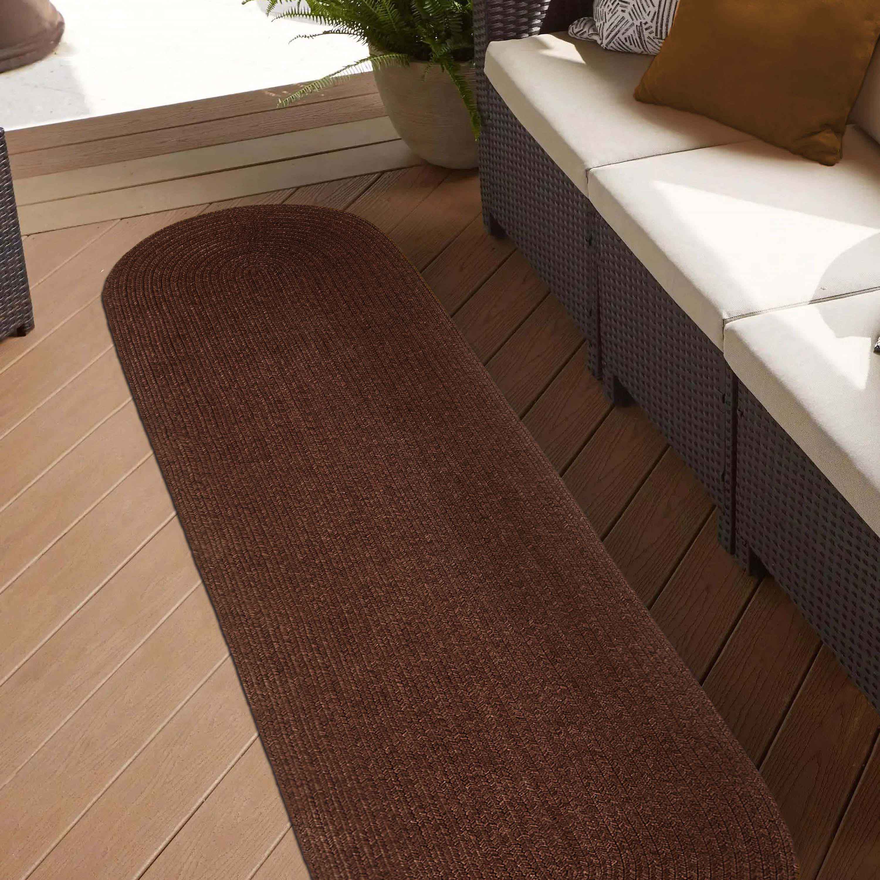 Classic Braided Area Rug - Non-Slip Indoor/Outdoor Oval Rug for Living Room, Bedroom, Patio & Deck - Soft & Durable Home Decor