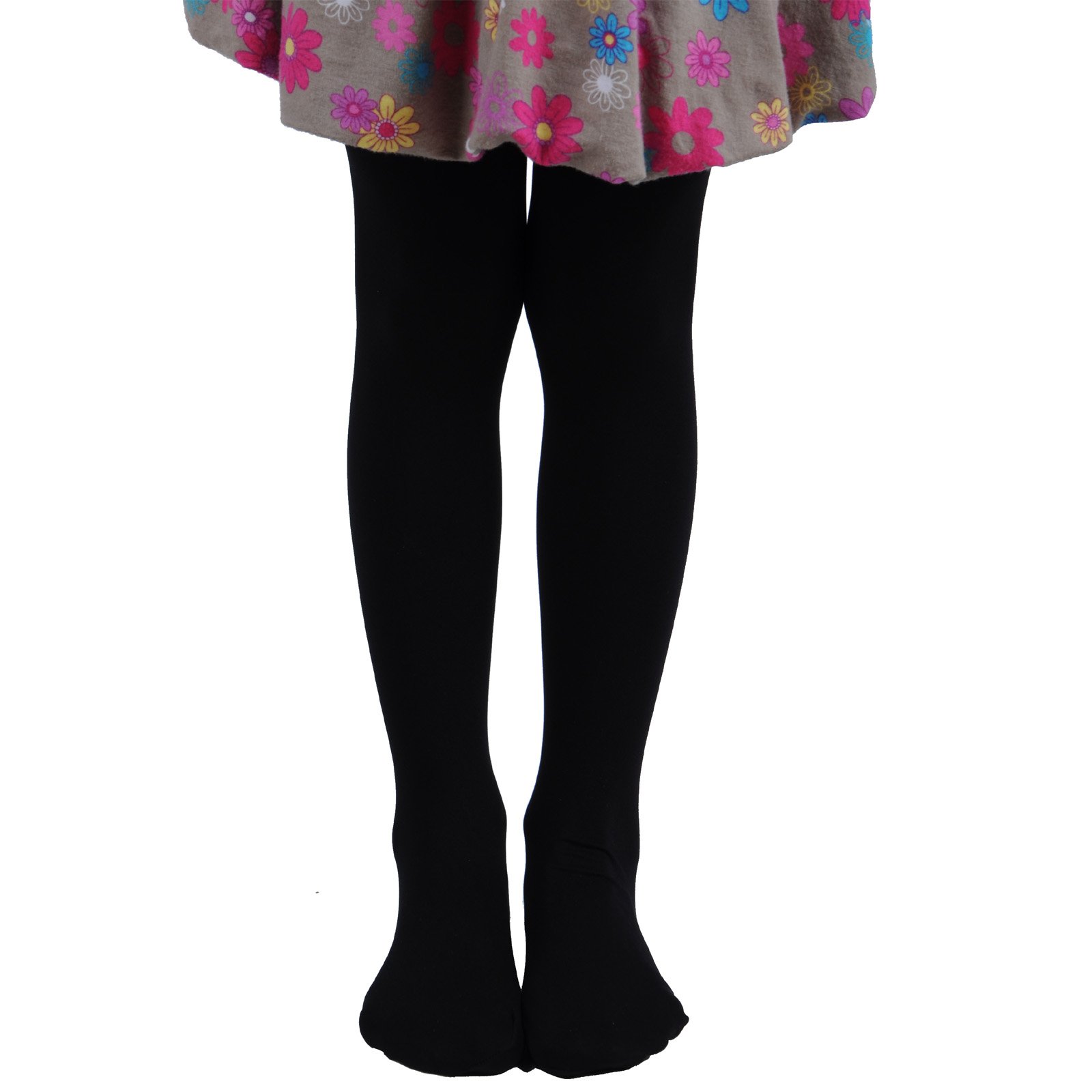 LEG ELEGANT Girls Microfiber Soft Opaque Footed Tights & Stockings - Warm Winter Tights for School, Dance, and Everyday Wear