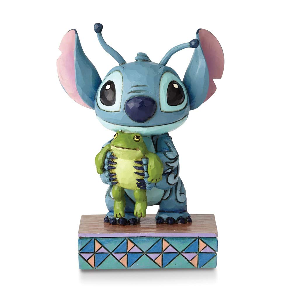 Disney Traditions Stitch with Frog Figurine - Cute Collectible Statue for Women & Girls | Perfect for Home Decor, Gift Giving, and Disney Lovers