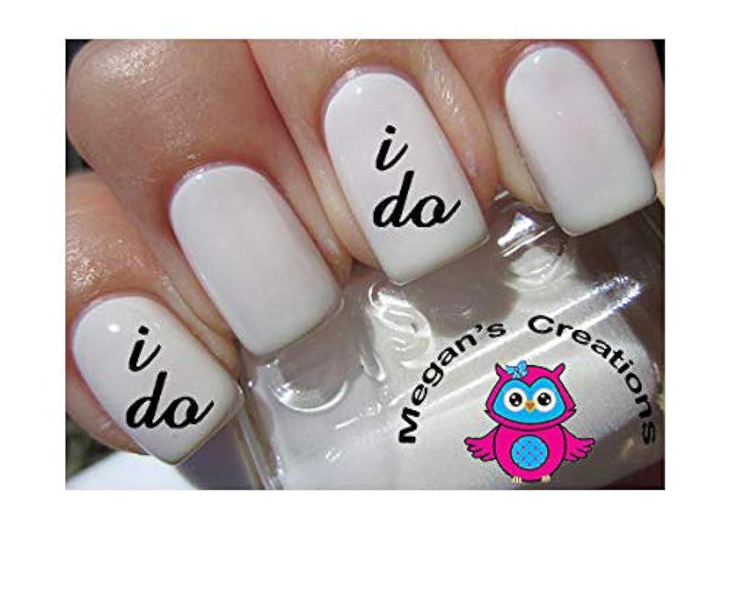 I DO Wedding Lower Case Nail Decals - Elegant Nail Art Stickers for Bridal Manicures, Nail Salon Designs & Special Occasions