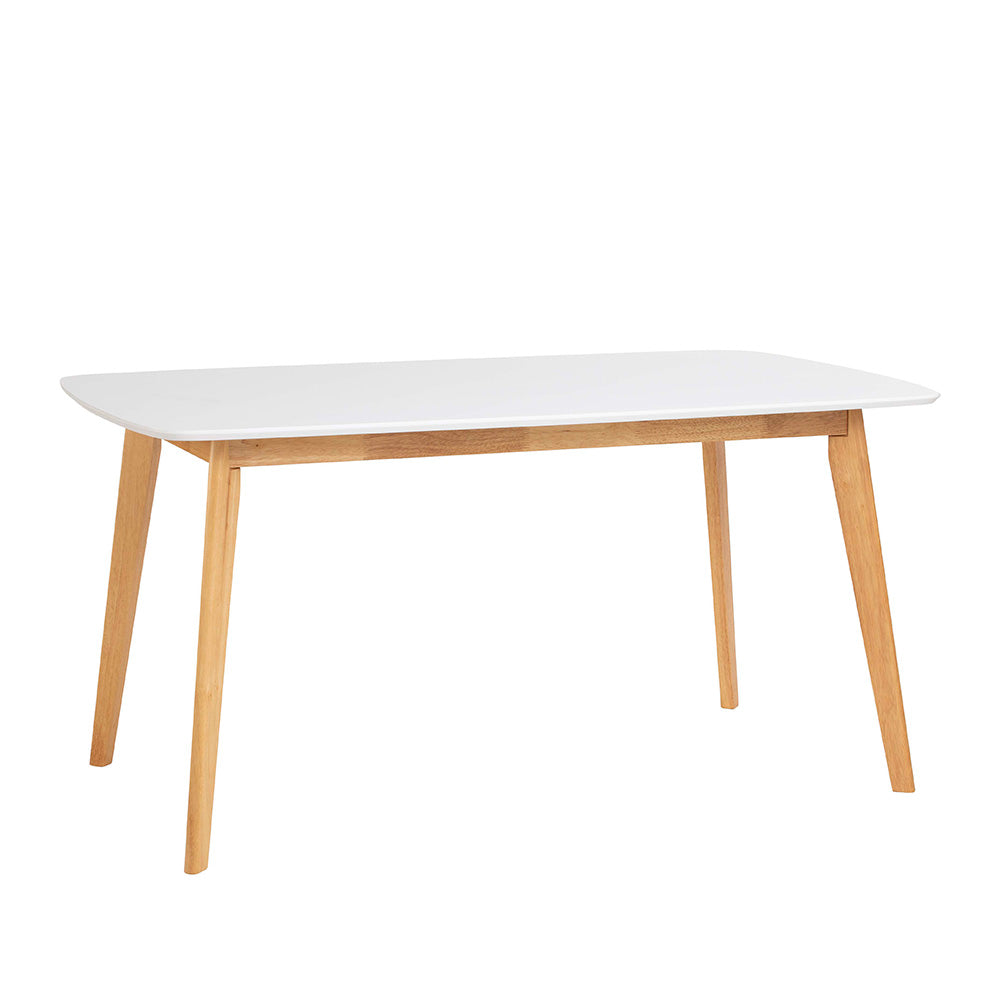 AIMON 150cm Dining Table - Natural & White Finish - Perfect for Kitchen, Dining Room, and Small Space Homes