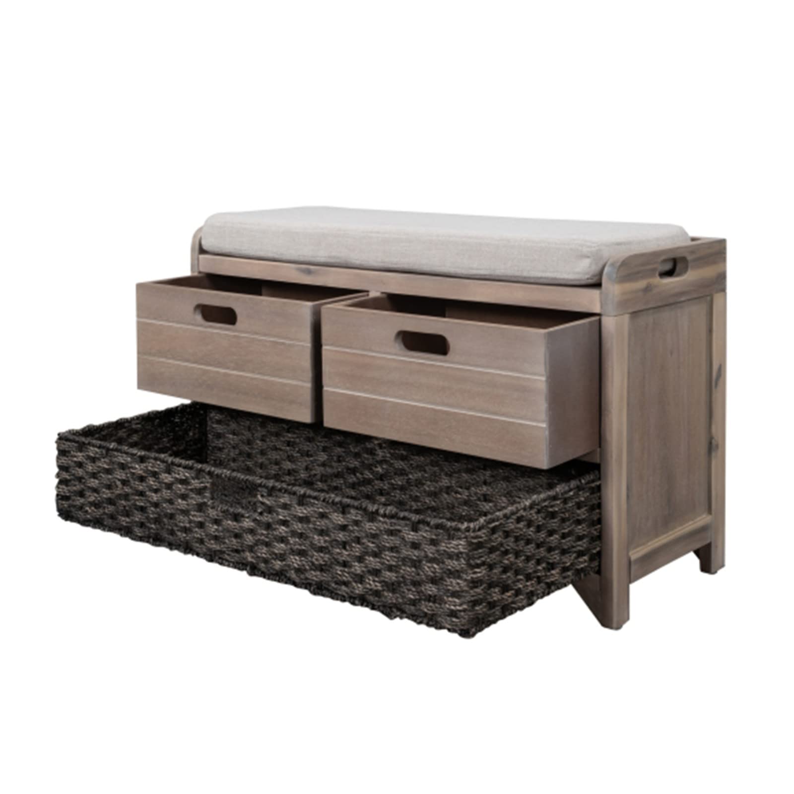 HEMOTONE Modern Storage Stool with Cushions - Entryway Bench, Shoe Storage Ottoman for Living Room, Bedroom & Hallway | Perfect for Small Spaces, Mudroom Organization & Quick Seating