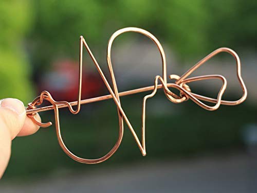 ECG Heartbeat Hair Clip - Vintage Copper Metal Hair Barrette Slide, Elegant Hair Jewelry Pin for Women | Perfect for Weddings, Parties & Everyday Wear