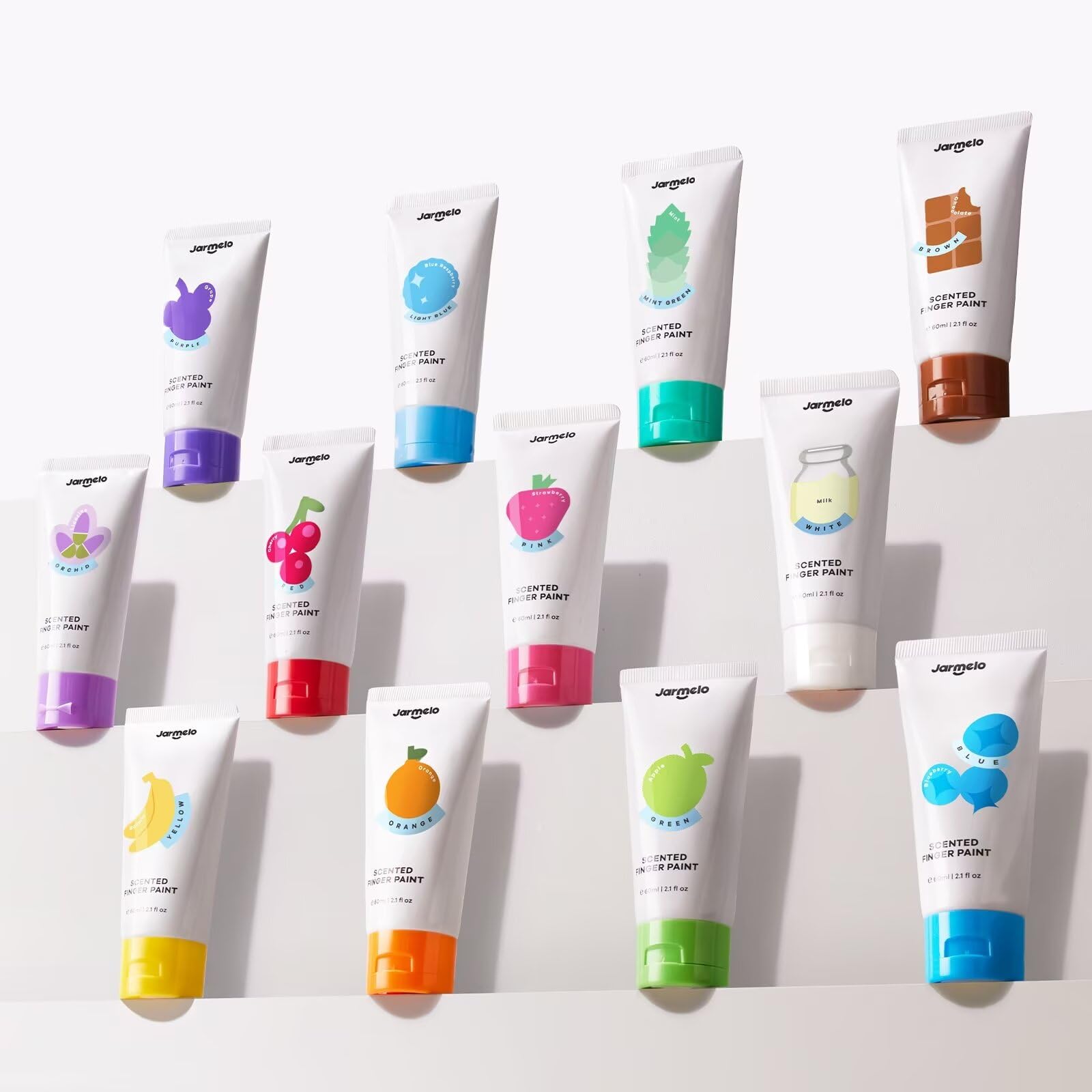 Scented Washable Finger Paints for Toddlers - 12 Colors, Non-Toxic & Safe for Kids | Perfect for Preschool Art Activities & Sensory Play