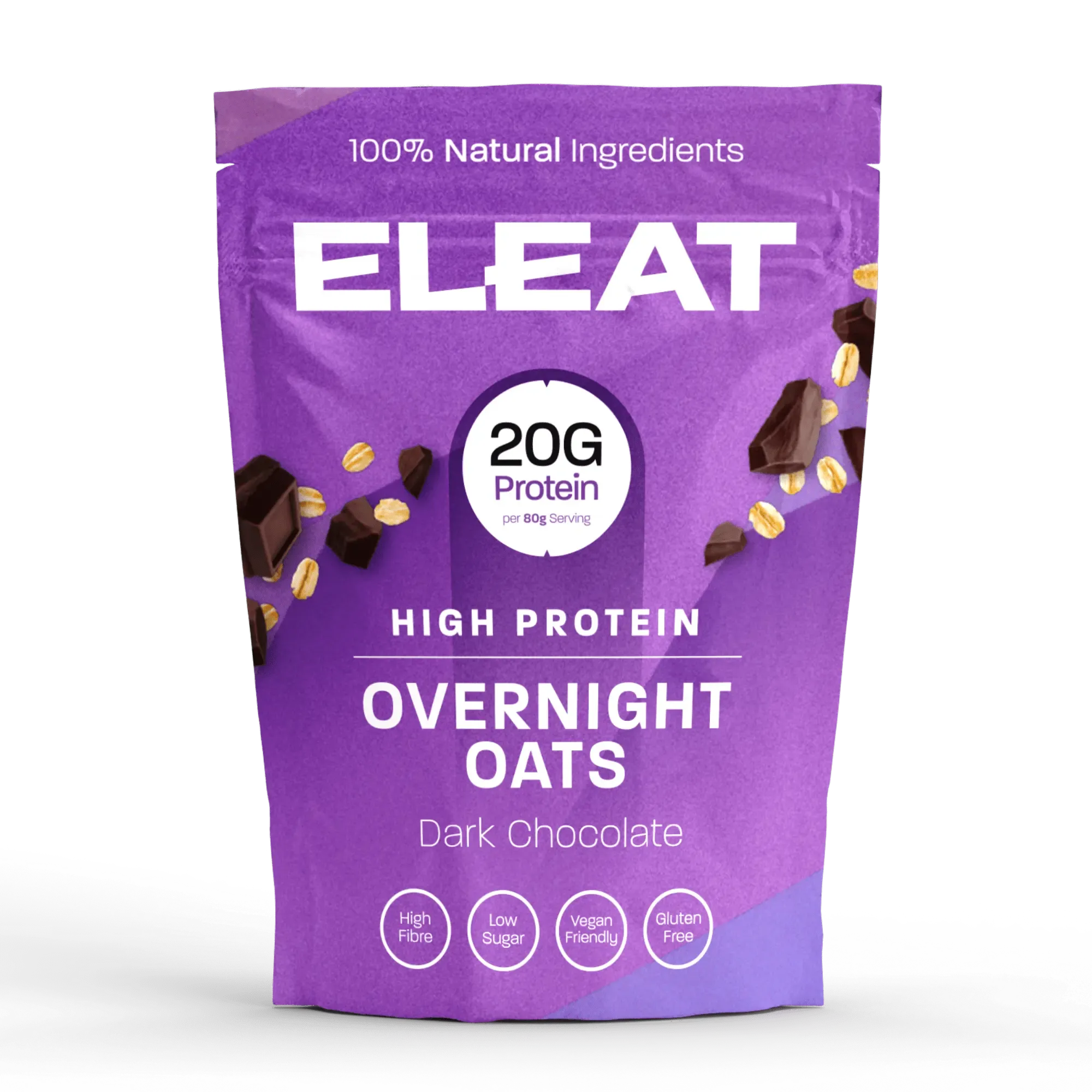 Eleat High Protein Overnight Oats 400g - Healthy Breakfast Meal Prep for Weight Loss & Muscle Gain - Perfect for Busy Mornings, Gym Nutrition & On-the-Go Snacks