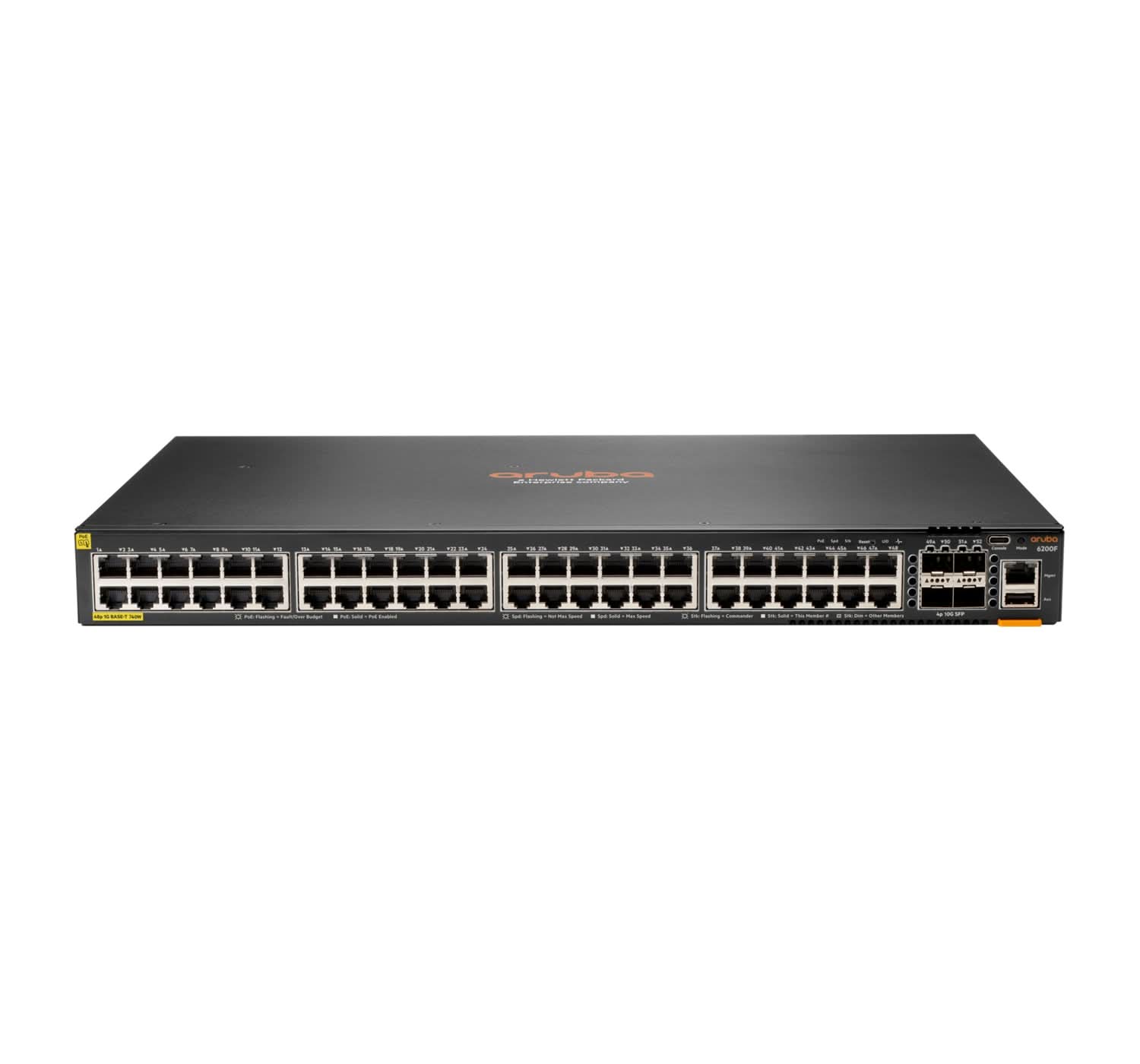 Aruba 6200F 48-Port Gigabit PoE+ Switch | 740W Power | 4 SFP+ Ports | L3 Managed | 1U Rackmount | JL728A#ABA | Ideal for Enterprise Networks, Data Centers & High-Performance Office Environments
