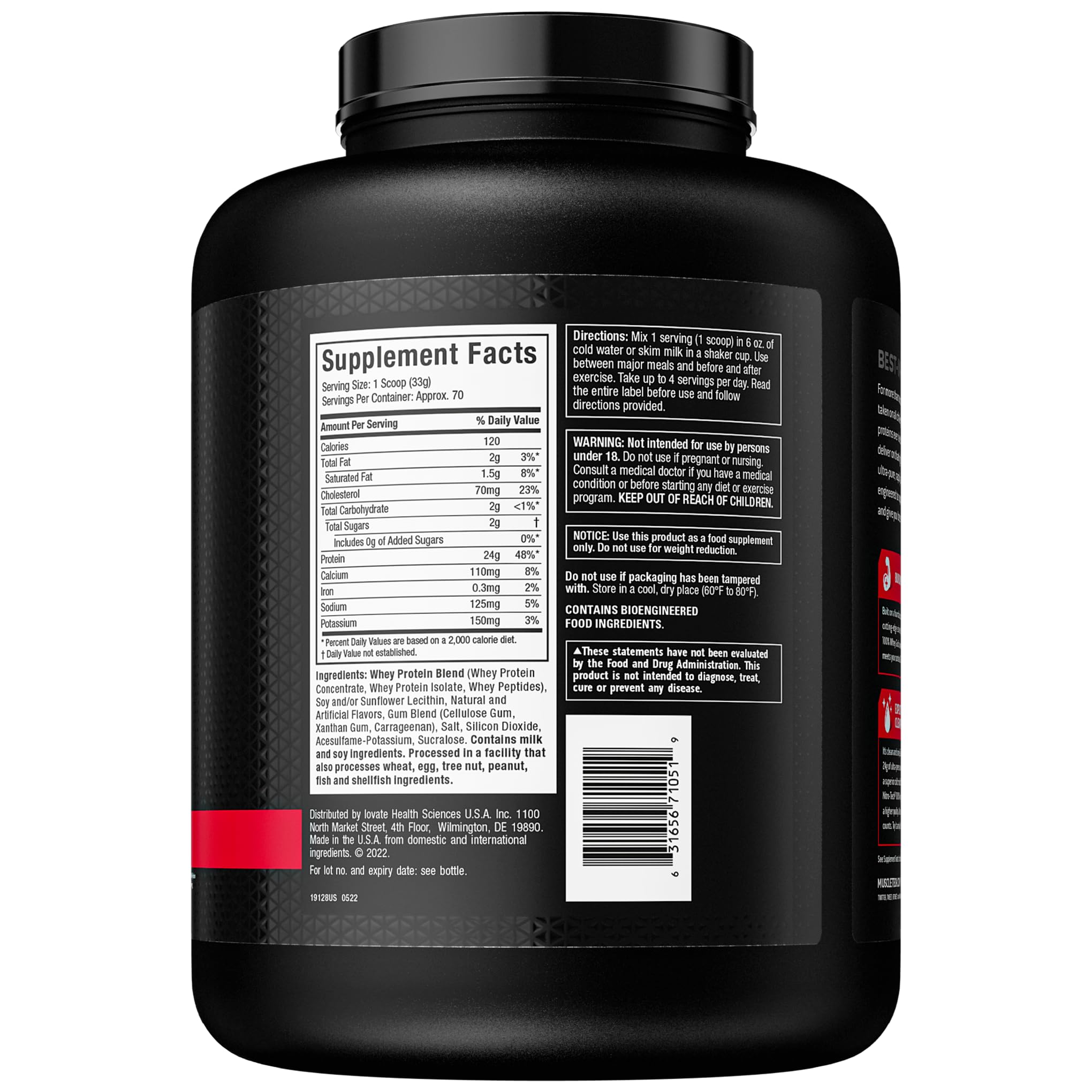 Nitro-Tech Whey Gold Protein Powder - 5lbs (69 Servings) | Premium Whey Protein Isolate for Men & Women | Vanilla Flavor | Muscle Recovery & Growth | Ideal for Post-Workout, Smoothies & Meal Replacement