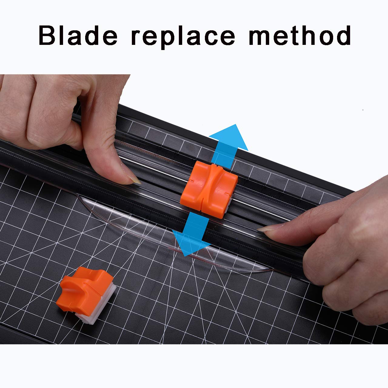 WORKLION Replacement Blades for Paper Trimmer - 4 Pack A4 Paper Cutter Blades with Automatic Safety Lock | Perfect for Office, School, Crafting & Scrapbooking Projects
