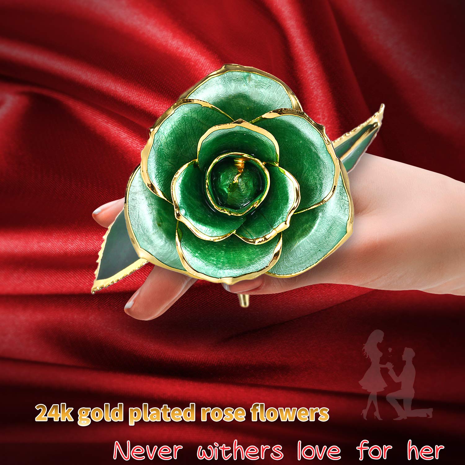 24K Gold Plated Real Rose in Glass Dome - Luxury Romantic Gift for Her, Wife, Girlfriend, Anniversary, Valentine's Day - Home Decor & Wedding Table Centerpiece