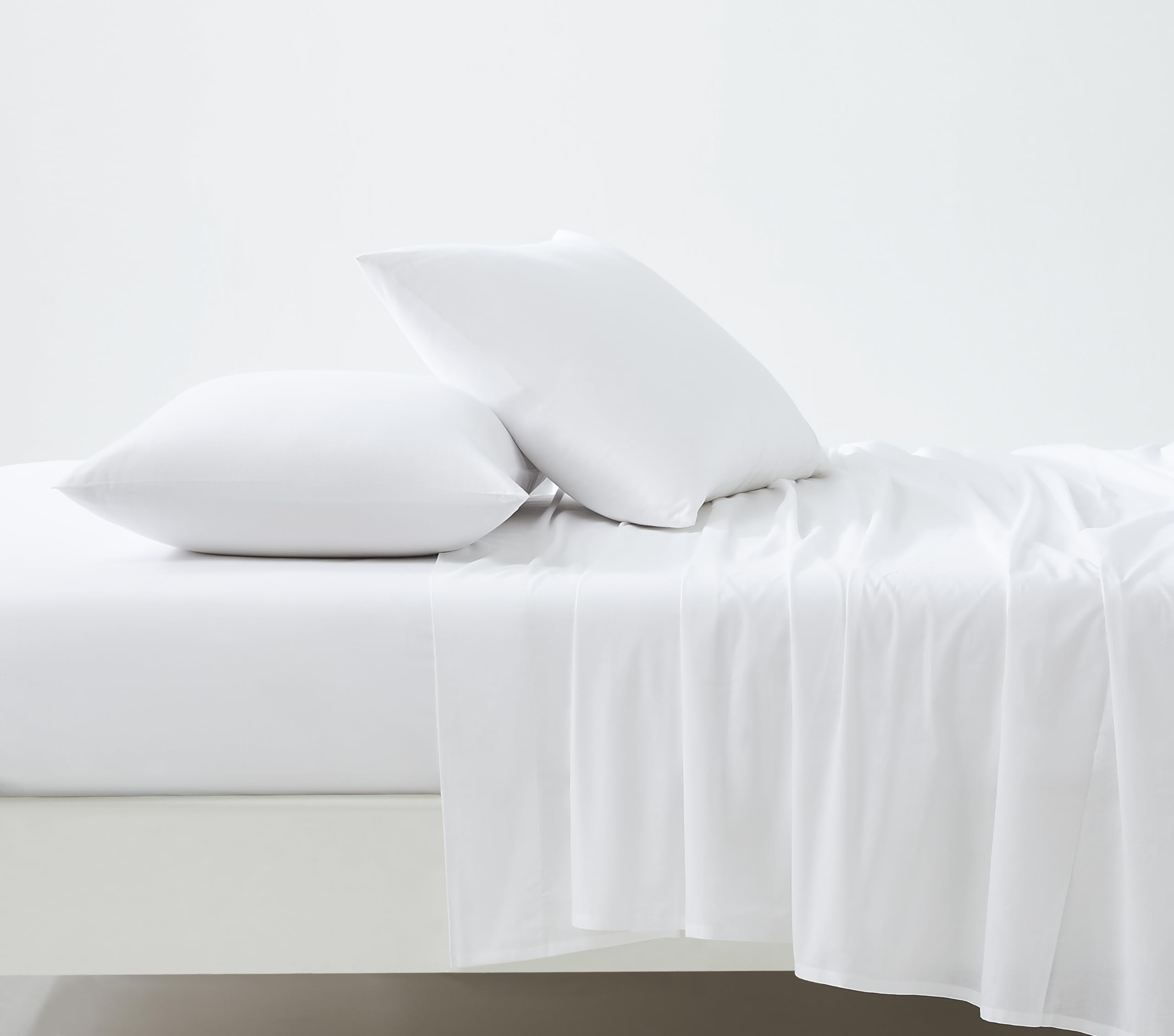 Luxury 100% Organic Cotton 4-Piece Queen Sheet Set - 144 Thread Count, Breathable & Soft, Arctic White - Perfect for Master Bedroom, Guest Room & Airbnb