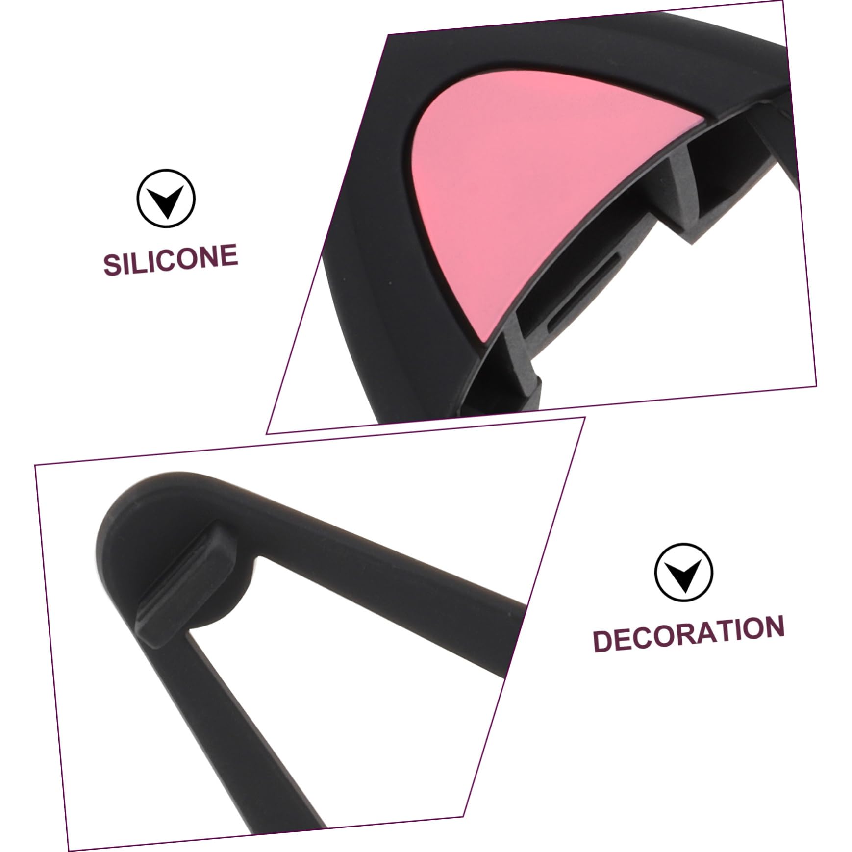 Jojofuny Cat Ear Headphone Accessories - Cute Cartoon Headset Decor for Girls, Women (Black) | Perfect for Cosplay, Gaming, and Stylish Headphone Customization