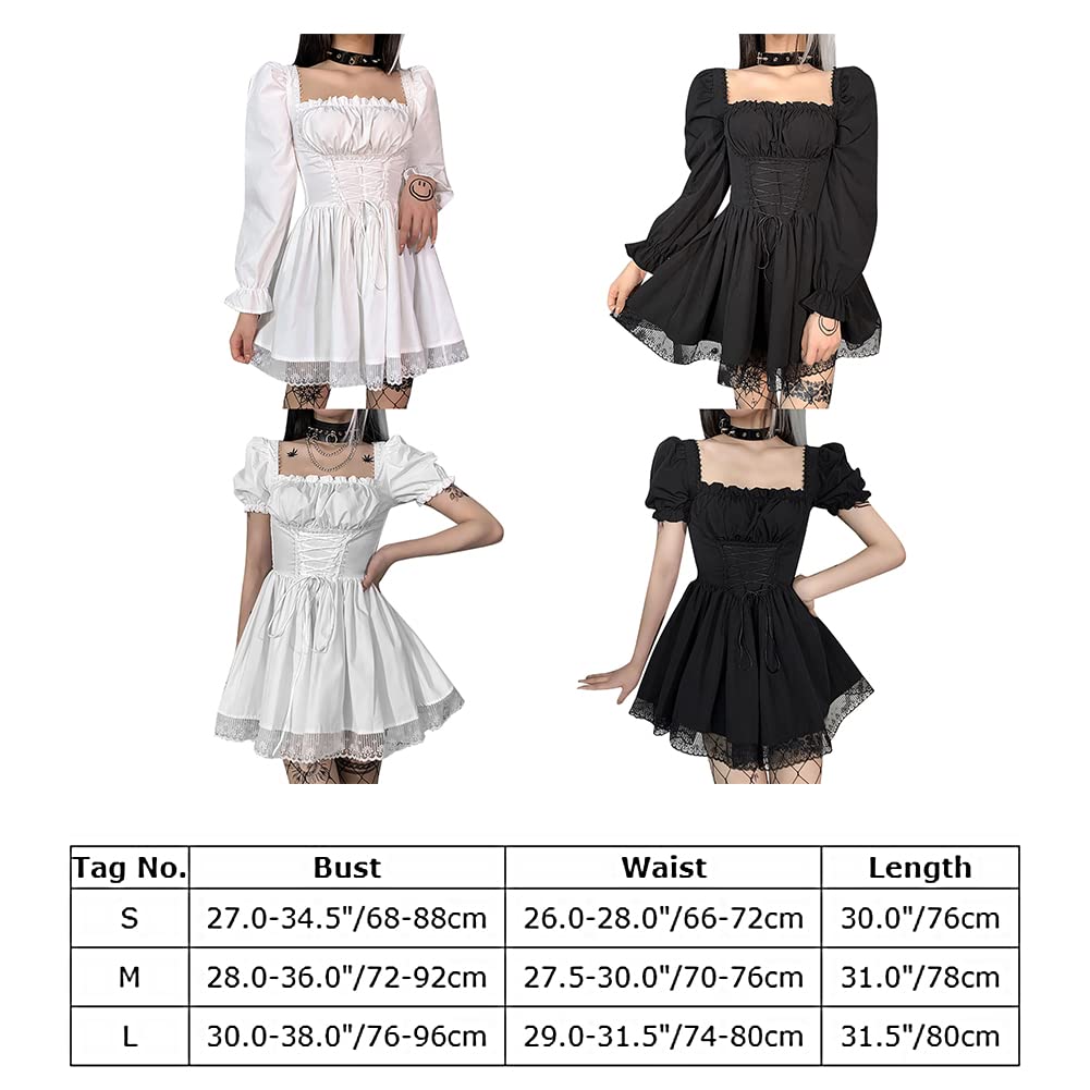 IKADEX Women's Gothic Lace Vintage Dress - Punk Grunge Style for Casual Wear, Cosplay, Cocktail Parties & Halloween Costumes | Perfect for Gothic Fashion Lovers & Alternative Outfits