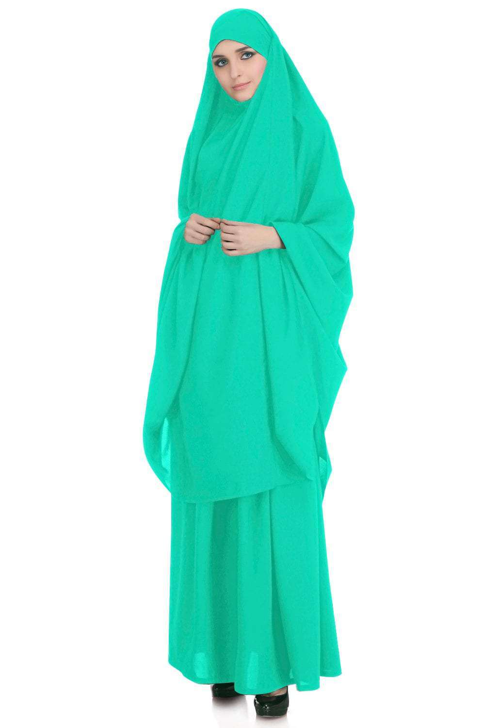 Free Size Jilbab/Khimar & Skirt Set - Breathable Nida Fabric for Muslim Women - Perfect for Prayer, Daily Wear & Special Occasions