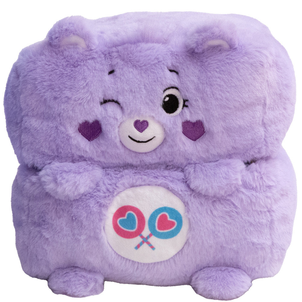 Care Bears Share Bear 10 Inch Soft Plush Stuffed Animal Toy with Pop N' Play Cube - Perfect for Kids' Bedtime, Playtime & Gift Giving