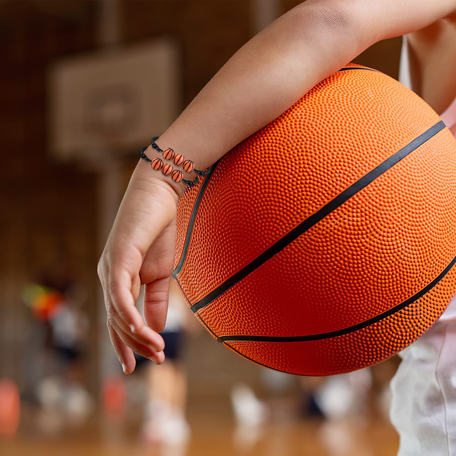 MIAHART 24-Piece Adjustable Basketball Bracelets for Boys & Girls - Sports Theme Wristbands for Basketball Games, Team Parties & Fan Gifts - Bulk Pack of Motivational Sports Bracelets