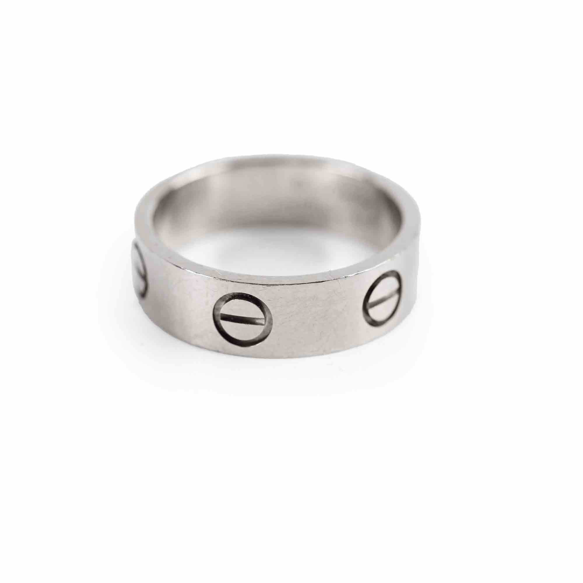 Cartier Love Ring 18K White Gold Size 52 - Classic Luxury Wedding Band for Engagement, Anniversary & Special Occasions