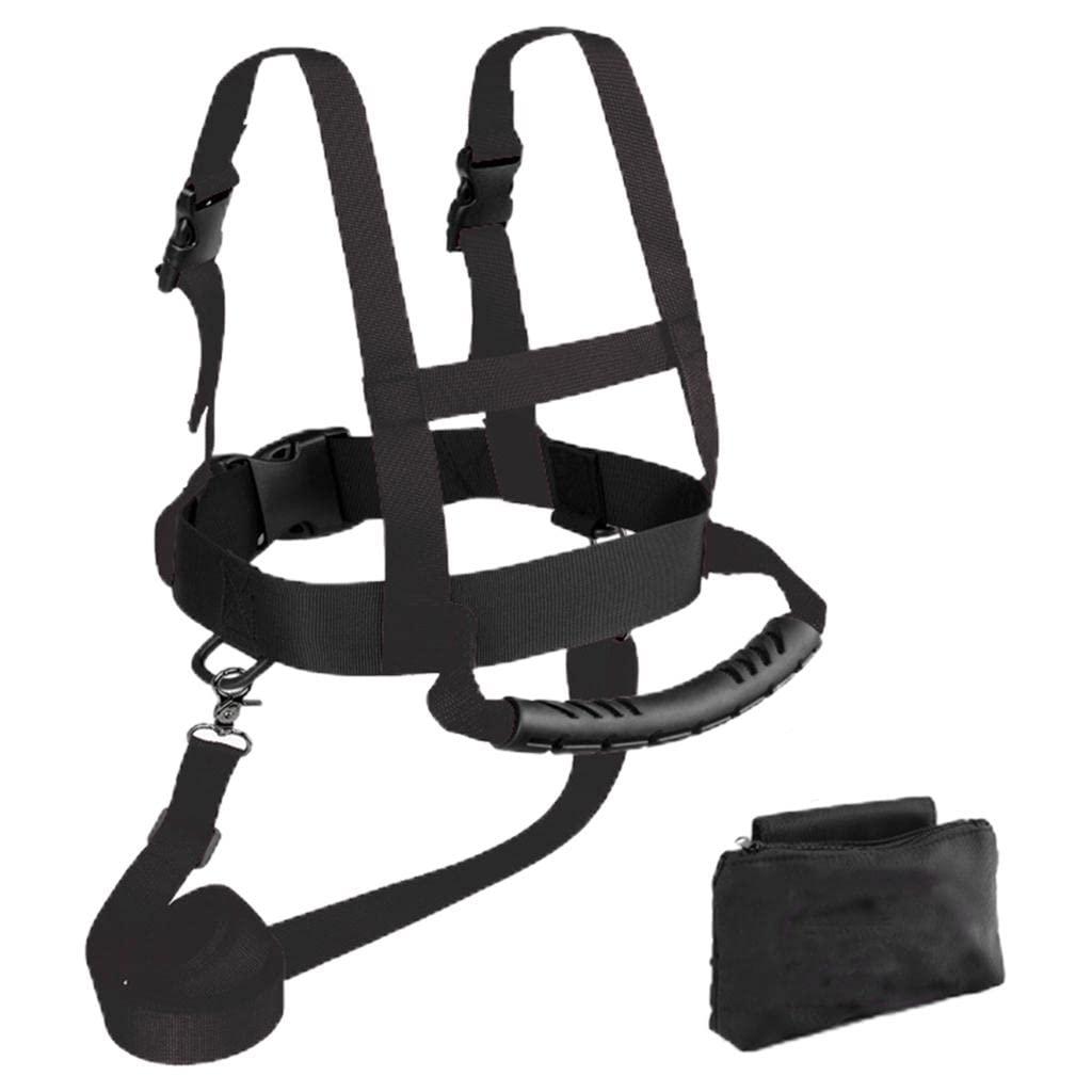 Segolike Kids Ski Harness Safety Strap - Adjustable Shoulder Leash for Snowboard Training & Roller Skating | Beginner Ski Equipment for Boys & Girls | Perfect for Slopes, Ski Resorts & Winter Sports (Black)