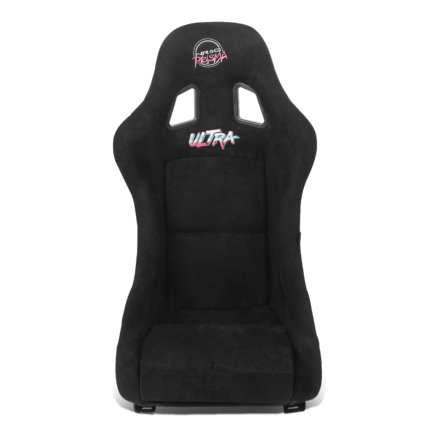 NRG Innovations NRG-FRP-303BK-ULTRA Universal Fixed Back Racing Bucket Seat - Side Mount Adapters for 6-Point Harness, Medium Size, Black Cover - Perfect for Drifting, Track Racing & Performance Cars