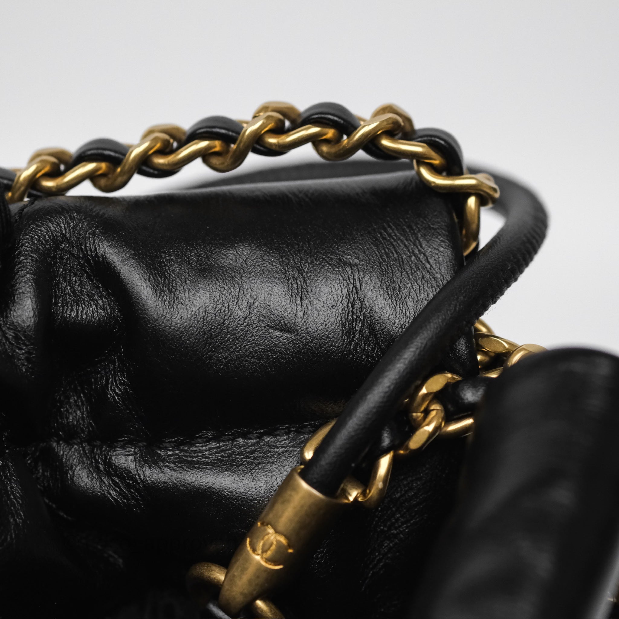 Chanel 22 Mini Bag Black Crumpled Calfskin with Aged Gold Hardware - Luxury Crossbody Purse for Women, Perfect for Date Night & Evening Events