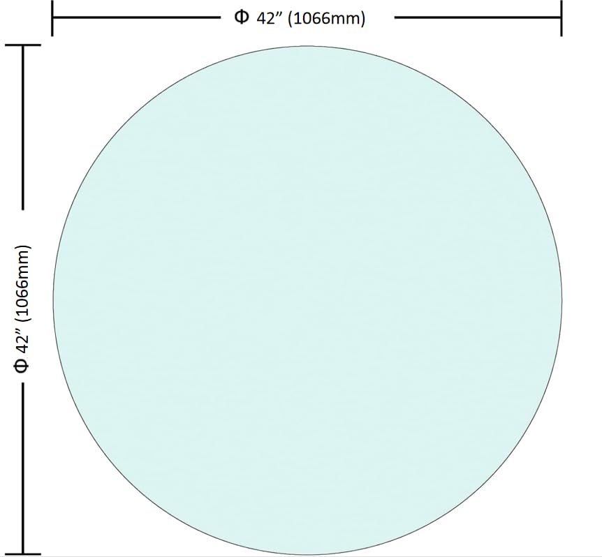 42 Inch Round Tempered Glass Table Top - Clear DIY Replacement Glass Plate with Chamfered Polished Edge - Durable China-Made Tempered Glass for Dining Tables, Coffee Tables, and Office Desks
