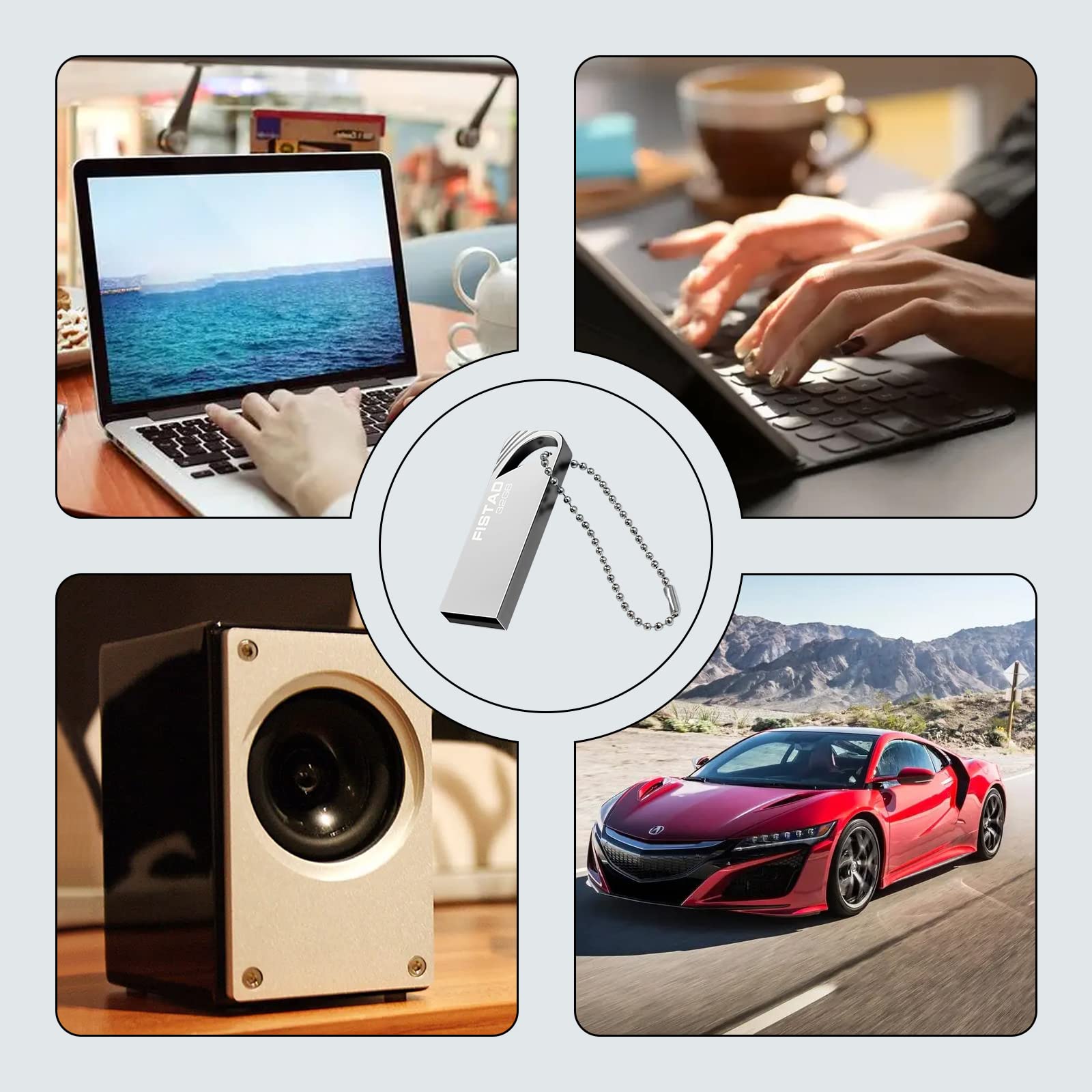 32GB USB 2.0 Flash Drive for Computer, Laptop & Car Storage