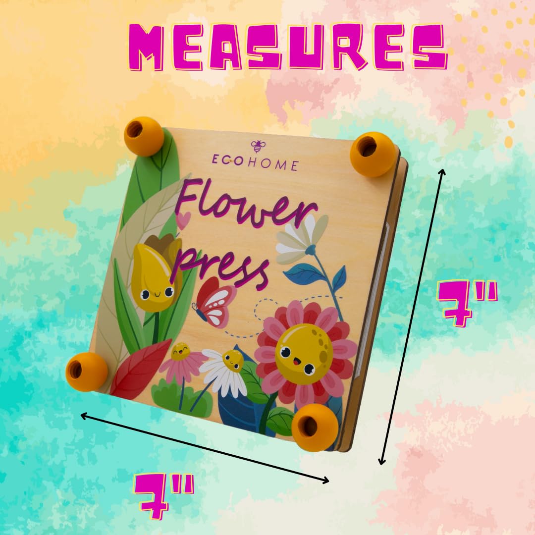 ECOHOME Flower Press Kit for Kids - Complete DIY Pressed Flower Art Set with Clear Instructions - Perfect for Children's Crafts, Nature Projects & Unique Gifts - Great for Classroom Activities, Birthday Presents & Creative Play