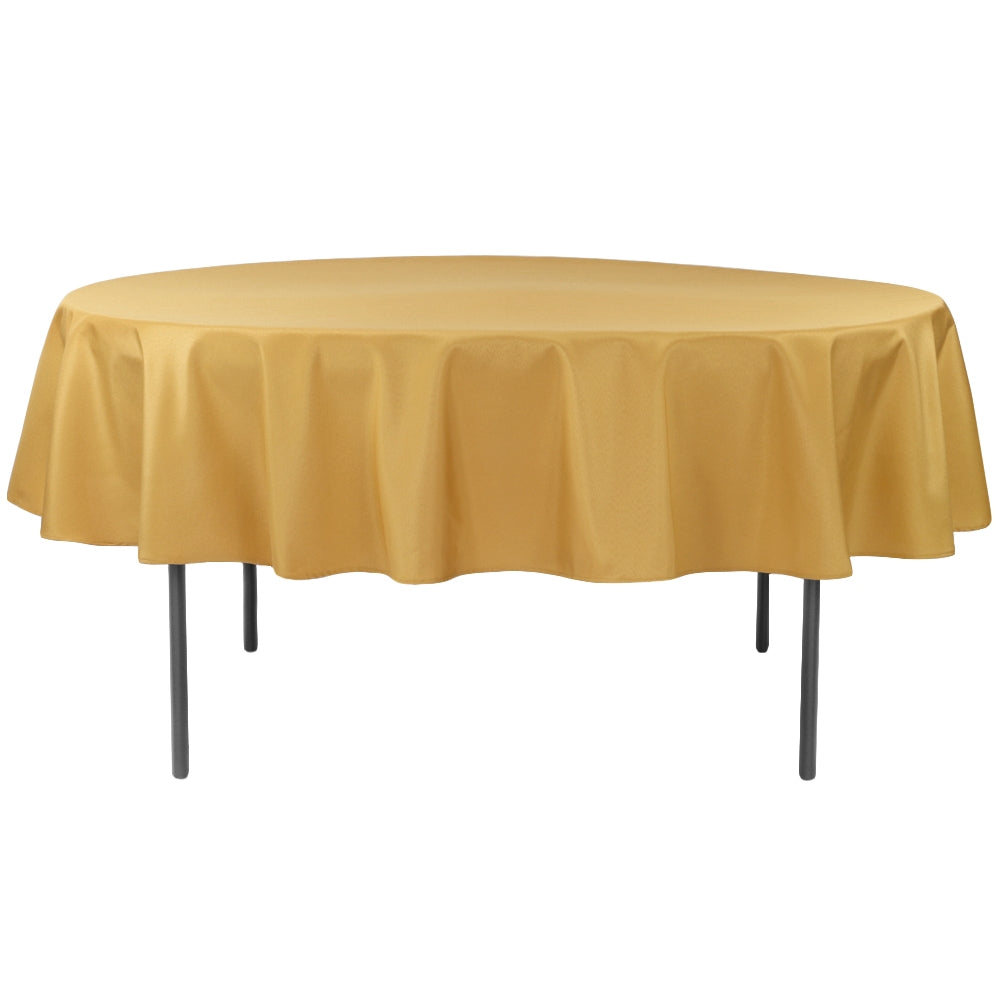 Premium Polyester 90 Inch Round Tablecloth - Elegant Gold Table Cover for Weddings, Parties & Formal Dining - Wrinkle & Stain Resistant