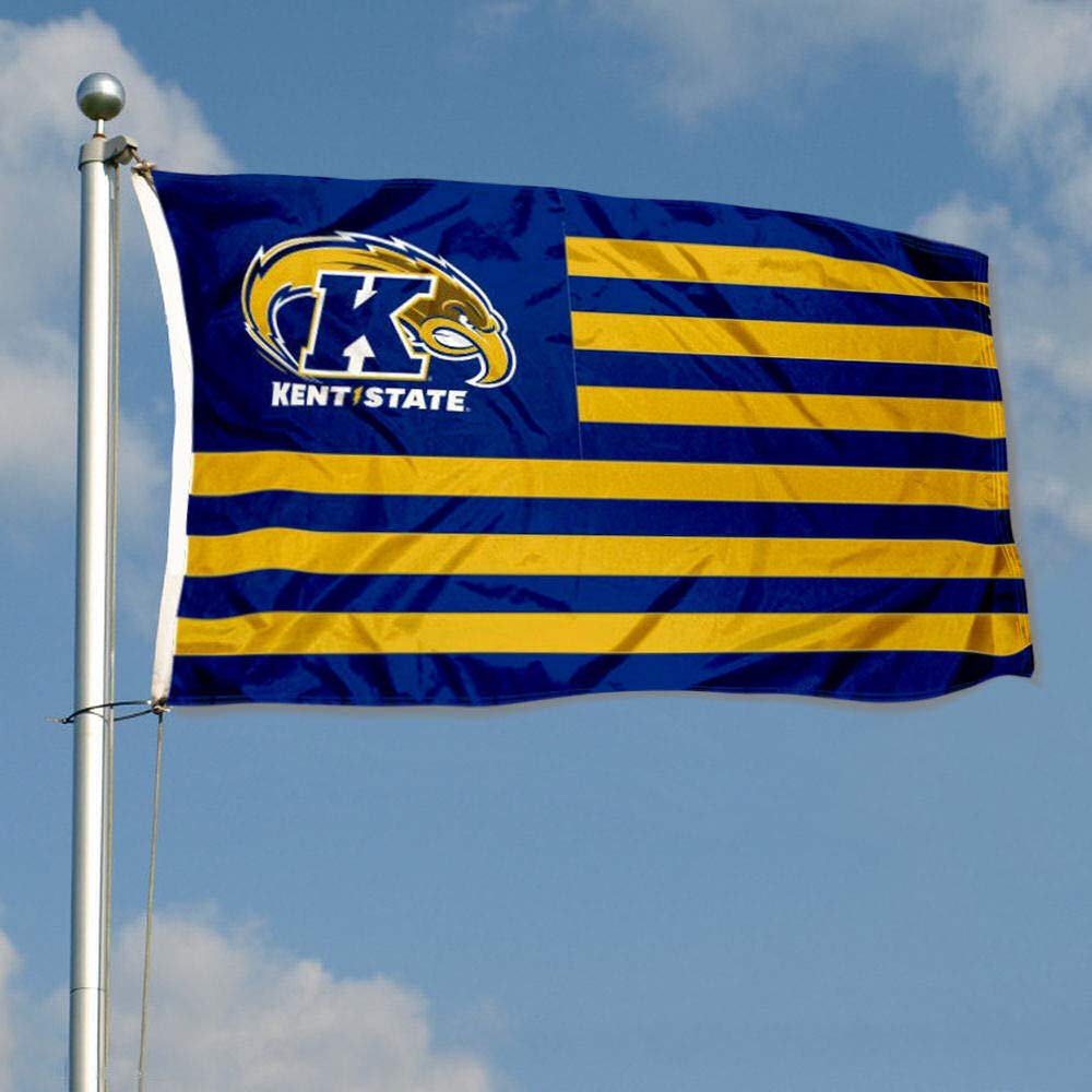 Kent State Golden Flashes American Flag - College Team Banners & USA Stripes Nation Flags for Dorm Room, Game Day & Tailgate Decor