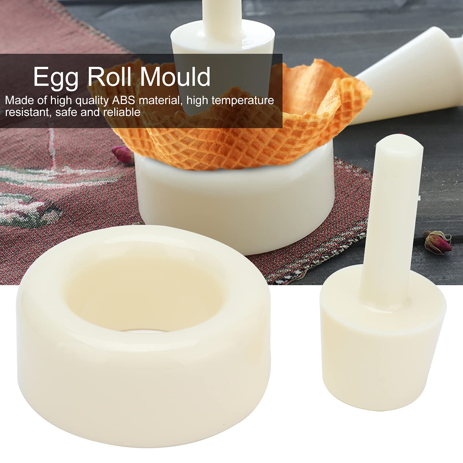 Crispy Waffle Cone Maker Kit - Plastic Ice Cream Cone Roller & Egg Roll Forming Tool for DIY Homemade Waffle Cones | Perfect for Kitchen, Dessert Shops & Ice Cream Parlors