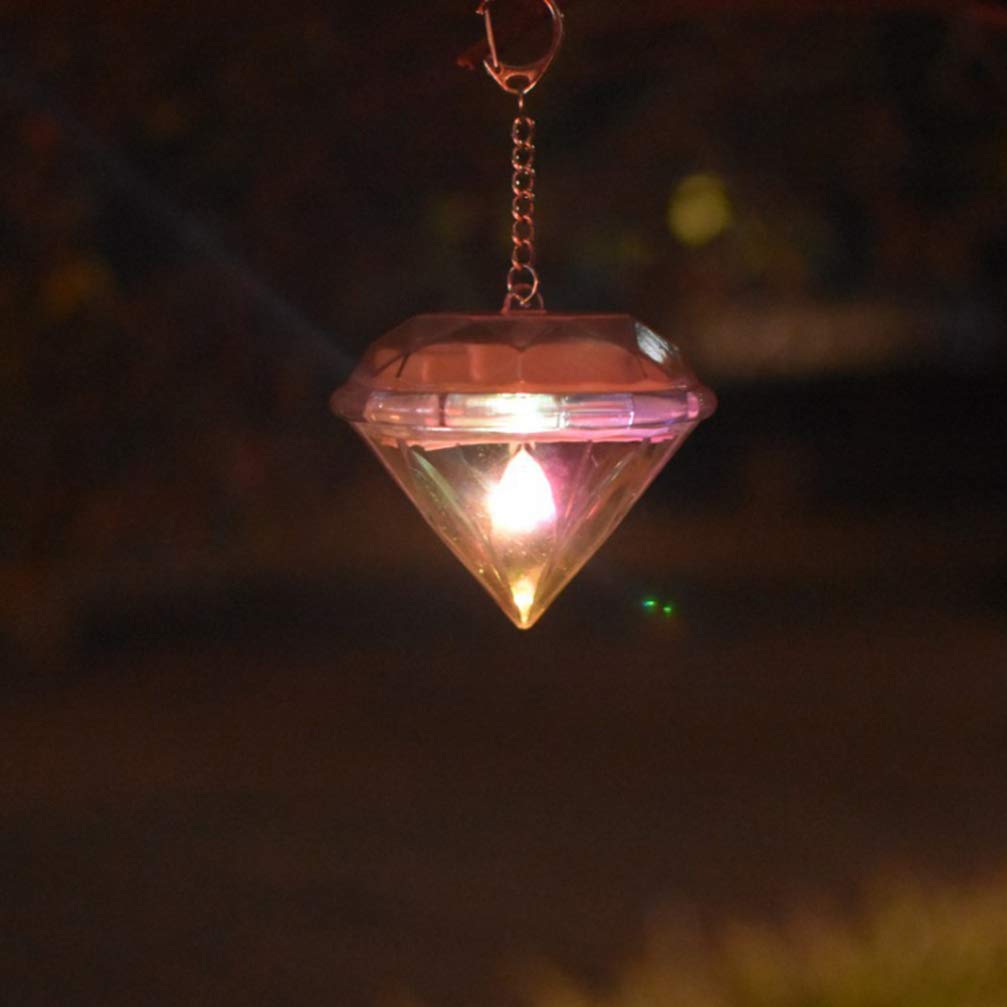 Uonlytech Solar Hanging Lights - 2 Pack Mini Diamond Shaped Outdoor Solar Garden Lights for Patio, Yard, Pathway | Waterproof & Energy Saving | Perfect for Garden Decor, Backyard Lighting, and Pathway Illumination