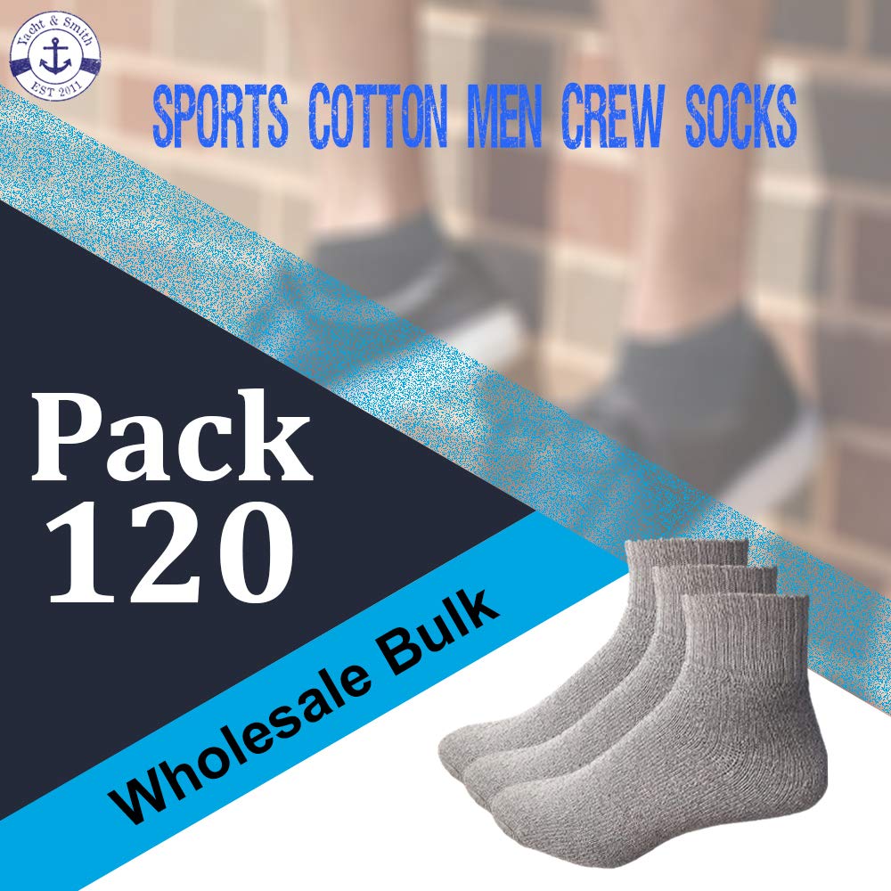 **Yacht & Smith Men's Cotton Athletic Mid Ankle Socks - Bulk Pack (Size 10-13) - Perfect for Running, Gym & Casual Wear**