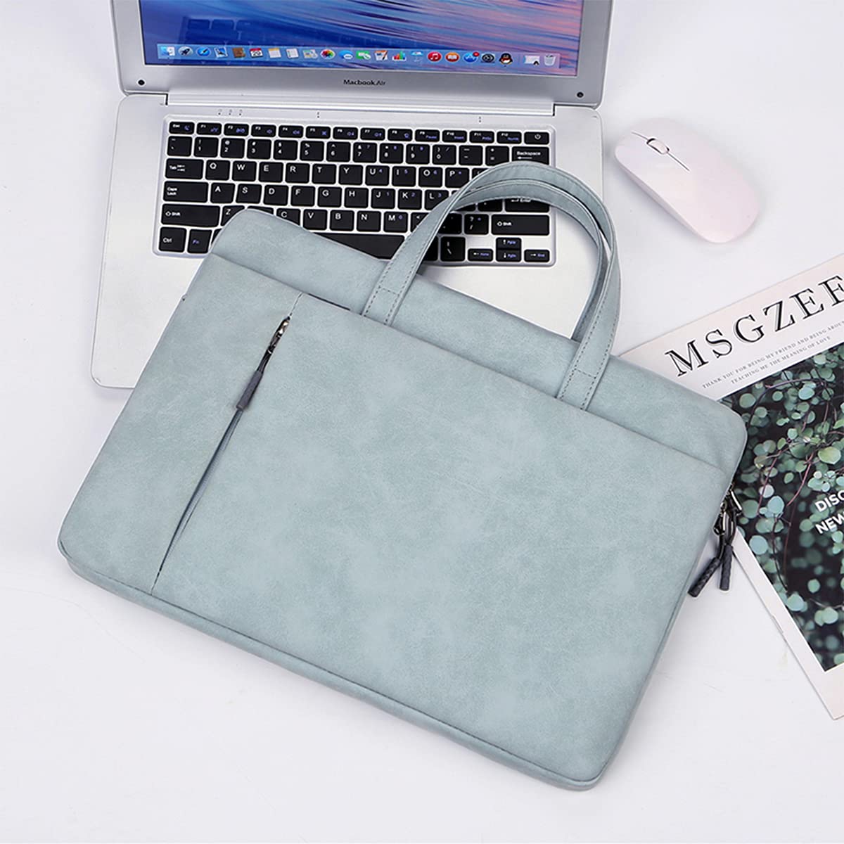 **15.6 Inch Waterproof Laptop Briefcase Bag - Slim & Lightweight with Handle, 360° Protective Laptop Sleeve for MacBook Pro, MacBook Air & Notebook Computers - Perfect for Travel, Office & School**