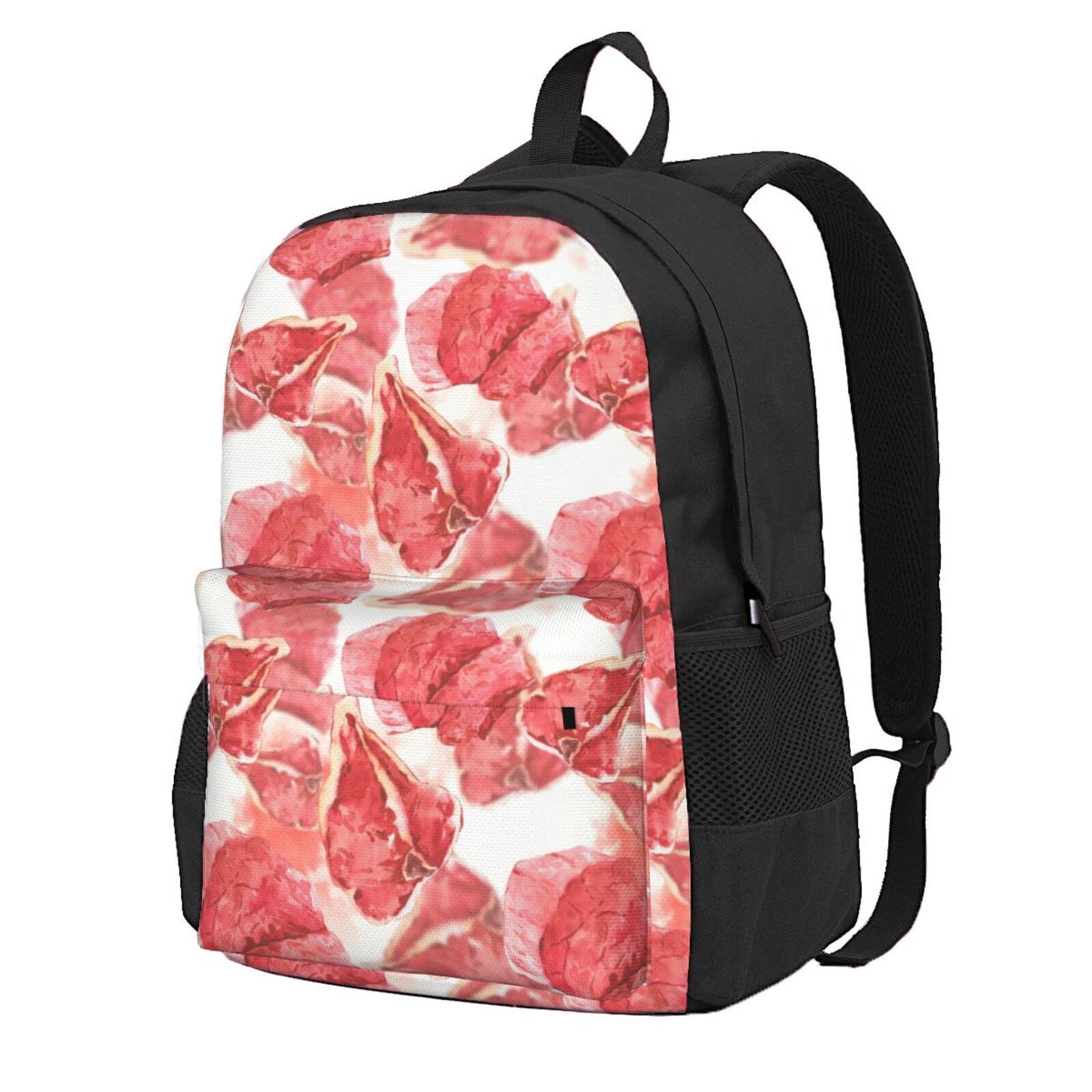 Premium Steak Pattern Laptop Backpack - Stylish Travel Backpack & School Bag with Adjustable Shoulder Straps for Women, Men & Kids | Perfect for Work, College & Outdoor Adventures