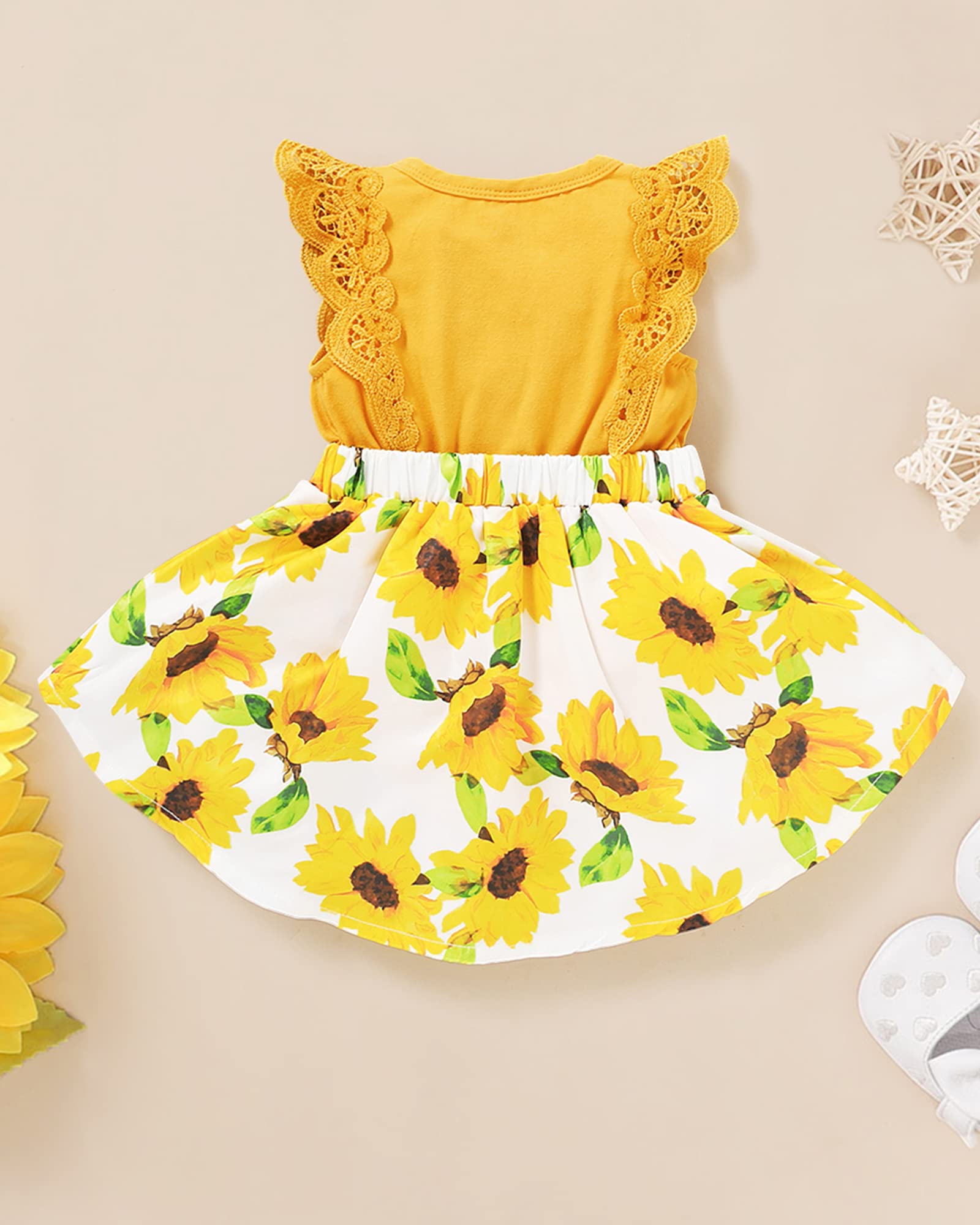 OLLUISNEO Newborn Baby Girl Summer Dress - Floral Short Sleeve Outfit for Infants | Perfect for Photoshoots, Parties & Daily Wear