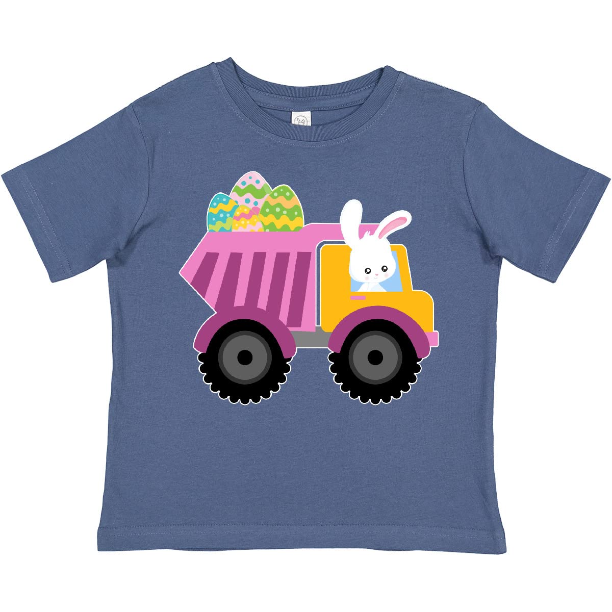 Inktastic Easter Bunny in Dump Truck Delivering Easter Eggs Toddler T-Shirt - Cute Easter Outfit for Boys & Girls - Perfect for Easter Egg Hunts & Spring Celebrations