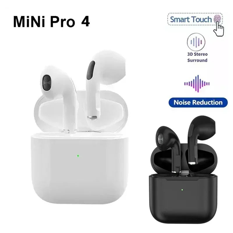 TWS Pro4 Wireless Bluetooth Earbuds - Mini In-Ear Headphones for iPhone & Android - Perfect for Running, Gaming & Music | Sweatproof Sport Earphones for Gym & Workout