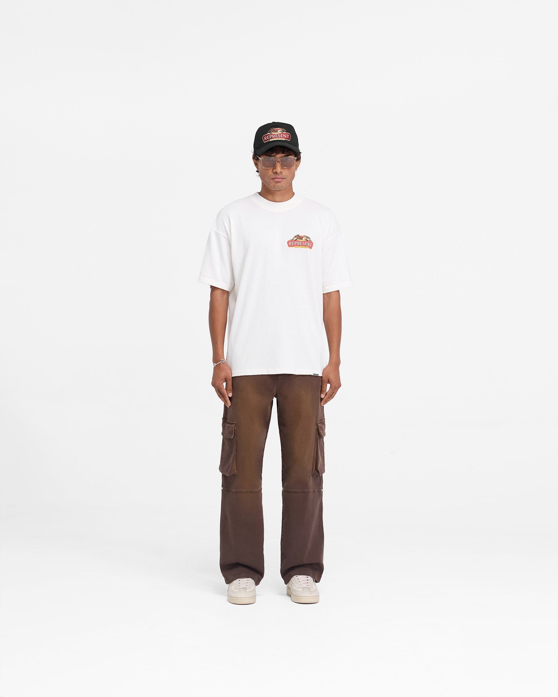 Represent X End Eagles Graphic T-Shirt - Flat White | Vintage Streetwear for Men & Women | Perfect for Casual Outfits, Concerts & Urban Fashion